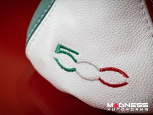 FIAT 500 Gear Shift Boot - Italian Colors Leather w/ 500 Logo FIAT 500 Gear Shift Boot - Italian Colors Leather w/ 500 Logo